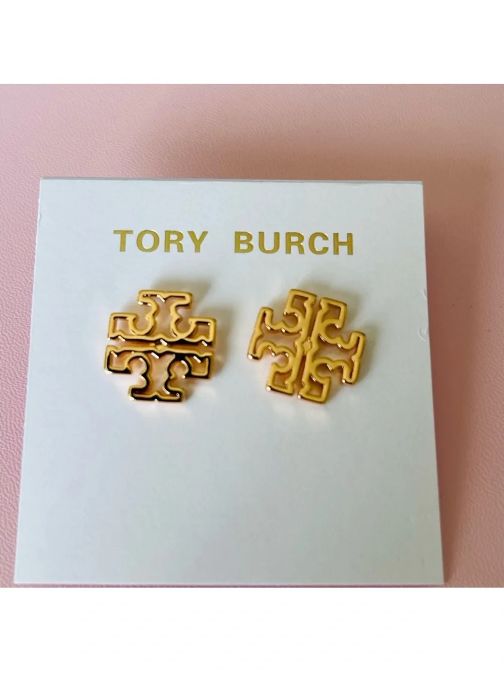 Tory Burch Gold Logo Stud Earrings
